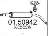 01.50942 Střední tlumič výfuku MTS