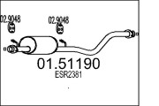 01.51190 Střední tlumič výfuku MTS