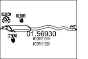 01.56930 Střední tlumič výfuku MTS