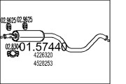 01.57440 Střední tlumič výfuku MTS
