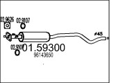 01.59300 Střední tlumič výfuku MTS