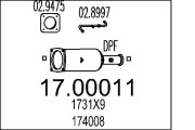 17.00011 Filtr pevnych castic, vyfukovy system MTS