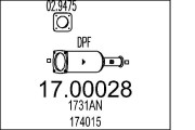 17.00028 Filtr pevnych castic, vyfukovy system MTS