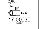 17.00030 Filtr pevnych castic, vyfukovy system MTS