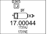 17.00044 Filtr pevnych castic, vyfukovy system MTS