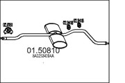 01.50810 MTS stredný tlmič výfuku 01.50810 MTS