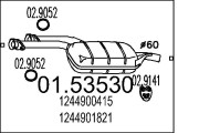 01.53530 Střední tlumič výfuku MTS