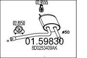 01.59830 Střední tlumič výfuku MTS