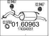 01.60963 MTS koncový tlmič výfuku 01.60963 MTS