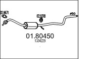 01.80450 Střední tlumič výfuku MTS