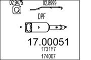 17.00051 Filtr pevnych castic, vyfukovy system MTS