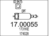 17.00055 Filtr pevnych castic, vyfukovy system MTS