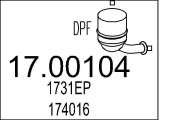 17.00104 MTS filter sadzí/pevných častíc výfukového systému 17.00104 MTS
