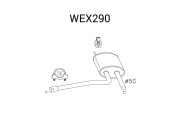 WEX290 Střední tlumič výfuku QWP