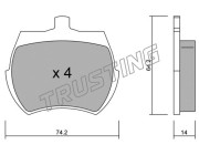 021.0 Sada brzdových destiček, kotoučová brzda TRUSTING