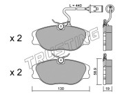 074.0 Sada brzdových destiček, kotoučová brzda TRUSTING