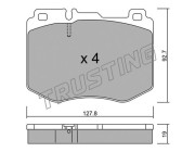 1043.0 TRUSTING sada brzdových platničiek kotúčovej brzdy 1043.0 TRUSTING