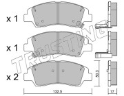 1091.0 Sada brzdových destiček, kotoučová brzda TRUSTING
