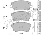 1092.0 Sada brzdových destiček, kotoučová brzda TRUSTING
