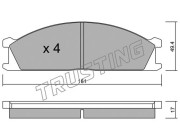 109.0 Sada brzdových destiček, kotoučová brzda TRUSTING