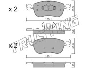 1142.0 Sada brzdových destiček, kotoučová brzda TRUSTING