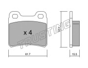 143.0 Sada brzdových destiček, kotoučová brzda TRUSTING