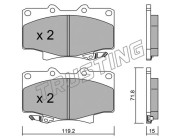 156.0 Sada brzdových destiček, kotoučová brzda TRUSTING