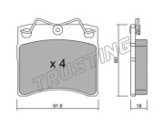 166.0 TRUSTING sada brzdových platničiek kotúčovej brzdy 166.0 TRUSTING