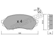 396.0 TRUSTING sada brzdových platničiek kotúčovej brzdy 396.0 TRUSTING