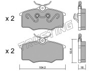 553.0 TRUSTING sada brzdových platničiek kotúčovej brzdy 553.0 TRUSTING