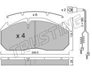 602.3W TRUSTING sada brzdových platničiek kotúčovej brzdy 602.3W TRUSTING