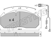 602.4W Sada brzdových destiček, kotoučová brzda TRUSTING