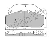 605.0 TRUSTING sada brzdových platničiek kotúčovej brzdy 605.0 TRUSTING