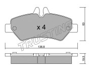 688.0 TRUSTING sada brzdových platničiek kotúčovej brzdy 688.0 TRUSTING