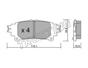 993.0 TRUSTING sada brzdových platničiek kotúčovej brzdy 993.0 TRUSTING