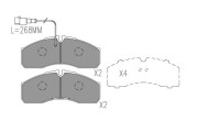 BP-6625 Sada brzdových destiček, kotoučová brzda KAVO PARTS