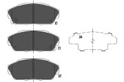 KBP-2027 Sada brzdových destiček, kotoučová brzda KAVO PARTS