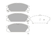 KBP-2055 Sada brzdových destiček, kotoučová brzda KAVO PARTS