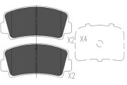 KBP-4552 Sada brzdových destiček, kotoučová brzda KAVO PARTS