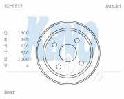 BD-8859 Brzdový buben KAVO PARTS