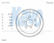 BD-9608 Brzdový buben KAVO PARTS