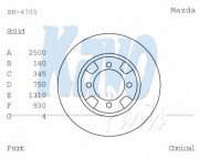 BR-4705 Brzdový kotouč KAVO PARTS