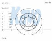 BR-4709 Brzdový kotouč KAVO PARTS