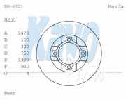 BR-4725 Brzdový kotouč KAVO PARTS