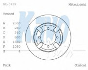 BR-5719 Brzdový kotouč KAVO PARTS