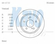 BR-6730 Brzdový kotouč KAVO PARTS