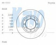 BR-9303 KAVO PARTS brzdový kotúč BR-9303 KAVO PARTS