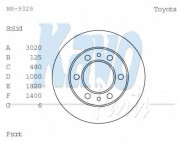 BR-9329 Brzdový kotouč KAVO PARTS