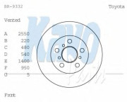 BR-9332 Brzdový kotouč KAVO PARTS