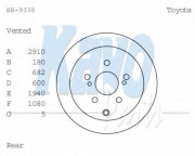 BR-9338 Brzdový kotouč KAVO PARTS